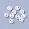Nylon Tiny Button, Micro Buttons, Sewing Buttons, 2-Hole, White, 4.5x1.5mm, Hole: 0.8mm