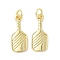 Brass Pendants, Racket, Rack Plating, Long-Lasting Plated, Cadmium Free & Lead Free, with Jump Ring, Golden, 20x8x1.5mm, Hole: 3.5mm
