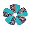 Resin Pendants, Imitation Snake Skin, Triangle, Dark Turquoise, 45~46x46.5x3mm, Hole: 3mm