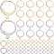 80Pcs 2 Color 304 Stainless Steel Leverback Earring Findings, with Horizontal Loops and 100Pcs Open Jump Rings, Real 24K Gold Plated & Stainless Steel Color, 14.5x12x2mm, Hole: 1.2mm, Pin: 0.8x1mm, 40Pcs/color
