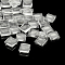Transparent Glass Square Cabochons, Clear, 8x8x3mm