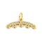 Brass Micro Pave Clear Cubic Zirconia Chandelier Component Links, Arcuated Necklaces Connector Clasps, with Jump Ring, Real 18K Gold Plated, 7x18.5x2mm, Hole: 1mm