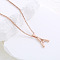 Stainless Steel Letter Pendant Necklaces for Women Men, Rose Gold, Letter A