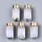 Natural Druzy Agate Pendants, with Golden Iron Loop, Column, 28~40x11~13mm, Hole: 1.8mm