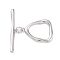Brass Toggle Clasps, Cadmium Free & Nickel Free & Lead Free, Triangle, Platinum, 29x32x3mm, Hole: 1.6mm