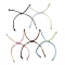 Gradient Color Adjustable Braided Nylon Cord Bracelet Making, with 304 Stainless Steel Open Jump Rings, for Connector Charm, Stainless Steel Color, 1~1-1/8 inch(2.6~2.68cm), Hole: 3mm