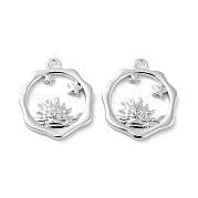 Латунные микропаве прозрачные подвески с фианитом KK-F871-38P