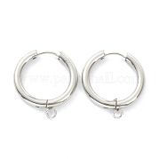 Фурнитура для сережек-колец Huggie Hoop из нержавеющей стали 201 STAS-P283-01J-P