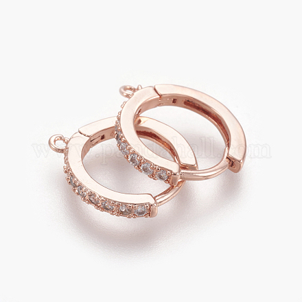Латунные серьги-кольца из микро-паве с фианитами KK-O112-13RG-1