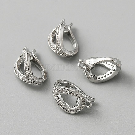 Латунная застежка из прозрачного кубического циркония FIND-WH0120-51P-1