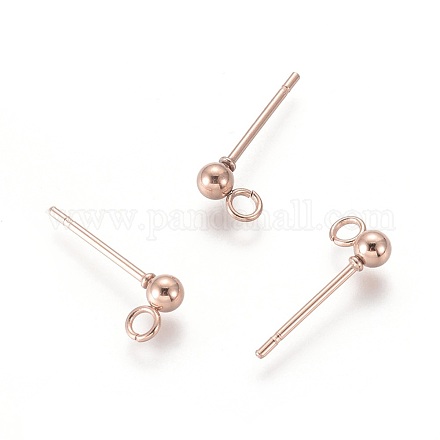 Шариковая серьга-гвоздик из нержавеющей стали 304 STAS-H410-10RG-1