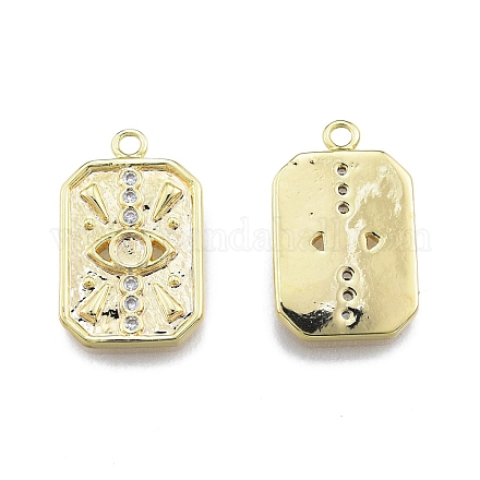 Латунные микропаве прозрачные подвески с фианитом KK-C006-02G-1