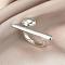 Exaggerated French Alloy Finger Rings for Women, Platinum, Inner Diameter: 17mm