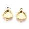 304 Stainless Steel Connector Cabochon Settings, Triangle, Ion Plating(IP), Real 18K Gold Plated, Tray: 6x6.5mm, 11.5x8x2mm, Hole: 1~1.2mm