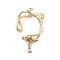 Brass Micro Pave Clear Cubic Zirconia Bead Frame, Cadmium Free & Nickel Free & Lead Free, Flower, Real 14K Gold Plated, 31x22x12mm