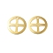 201 Stainless Steel Pendants,  Flat Round with Cross Charms, Golden, 13x0.5mm, Hole: 1.2mm
