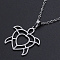 Non-Tarnish 201 Stainless Steel Pendants Necklaces, with Cable Chains and Lobster Claw Clasps, Turtle, Stainless Steel Color, 17.71 inch(45cm), 1.5mm