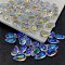 Handmade Lampwork Charms, Teardrop, Blue, 14x8x5mm, Hole: 0.9~1.2mm