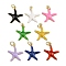 Brass Enamel Starfish Pendants, Sea Animal Charms, with Jump Rings, Golden, Rack Plating, Cadmium Free & Lead Free, Long-Lasting Plated, Mixed Color, 17.5x15.5x2.5mm, Hole: 3.4mm