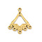 304 Stainless Steel Chandelier Component Links, Ion Plating(IP), Triangle, Golden, 28.5x24.5x2.5mm, Hole: 1.8mm and 2mm