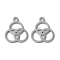 Non-Tarnish 304 Stainless Steel Charms, Laser Cut, Round Ring Trinity Charms, Stainless Steel Color, 14.5x12.5x1mm, Hole: 1.6mm