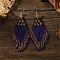 Bohemian Style Geometric Glass Seed Bead Handmade Tassel Dangle Earrings for Women