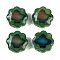 Two Tone Glass Mood Beads, Temperature Sensing Color Changing Beads, Flower, Sea Green, 12x12x5mm, Hole: 1.2mm