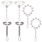 6Pcs 3 Style Clear Resin & ABS Plastic Flower & Starfish Toe Ring Anklets Set, Boho Alloy Sandal Foot Chain Jewelry for Women, Platinum & Silver, 7-1/2~8-5/8 inch(19~22cm), 2Pcs/style
