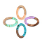 Transparent Resin & Walnut Wood Pendants, with Gold Foil, Oval, Mixed Color, 29x19.5x3mm, Hole: 1.8mm