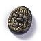 Natural Golden Sheen Obsidian Pendants, Oval with Fox, 40.5x30.6x11mm, Hole: 1.2mm