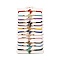 12Pcs 12 Colors Polyester Bracelets, Brass Glass Links Jewelry for Women, Butterfly, Mixed Color, 7-5/8 inch(19.5cm)