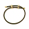 Braided Steel Wire Bracelets Making, with Golden Tone Brass Beads, Lime Green, Inner Diameter: 3-1/8 inch(8cm)