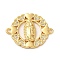 Religion Brass Pave Clear Cubic Zirconia Connector Charms, Cadmium Free & Lead Free, Virgin Mary Links, Real 16K Gold Plated, Flat Round, 19.5x24.5x3mm, Hole: 1.5mm