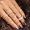 12Pcs Alloy with Crystal Rhinestone Finger Rings, Golden, Ring, Inner Diameter: 16~19mm