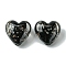 Luminous Handmade Gold Sand Lampwork Beads, Glow in the Dark, Heart, Black, 20.5x20x12mm, Hole: 1.8mm