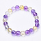 Synthetic Quartz Beaded Stretch Bracelets, Round, 1-3/4 inch~2-1/8 inch(48~54mm)