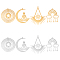 8Pcs 8 Style PVD Vacuum Plating 201 Stainless Steel Pendants, Laser Cut, Mixed Shape, Golden & Stainless Steel Color, 30~42x27~34.5x1mm, Hole: 1.6mm, 1pc/style