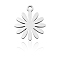 201 Stainless Steel Charms, Manual Polishing, Laser Cut, April Daisy, Stainless Steel Color, 14.5x12x1mm, Hole: 1.4mm