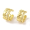 Brass Micro Pave Clear Cubic Zirconia Cuff Earrings for Women, Real 18K Gold Plated, 12.5x7.5mm