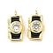Brass Pave Cubic Zirconia Pendants, with Enamel, Camera, Lead Free & Cadmium Free, Rack Plating, Long-Lasting Plated, Real 18K Gold Plated, Black, 16x8.5x5mm, Hole: 1.6mm