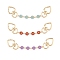 3Pcs 3 Colors Alloy Enamel Flower Link Bag Extender Chains, with Alloy Heart Swivel Clasps, Light Gold, Mixed Color, 160mm, 1pc/color