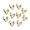 Brass Micro Pave Colorful Cubic Zirconia Pendants, with Jump Ring, Long-Lasting Plated, Heart, Real 18K Gold Plated, 21x18x5.5mm, Jump Rings: 5x1mm, 3mm Inner Diameter