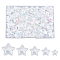 5 Style Opaque Acrylic Cabochons, Imitation Pearl, AB Color Plated, Star, White, 176pcs/box