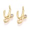 Brass Micro Pave Cubic Zirconia Charms, Long-Lasting Plated, Nickel Free, Real 18K Gold Plated, Letter, Letter Y, 14.5x8x3.5mm, Hole: 1.8mm