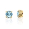 Preciosa® MAXIMA Crystal in Sew-On Cup, Czech Crystal, 719 35 012 Chaton(Round), Golden, 60000 Aquamarine, SS12(3~3.2mm)