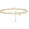 Heart Brass with Crystal Rhinestone Anklets, Golden, Letter I, 9-1/8 inch(230mm)