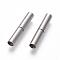 Tarnish Resistant 304 Stainless Steel Bayonet Clasps, Column, Stainless Steel Color, 18x4mm, Hole: 3mm