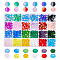 516Pcs 24 Style Crackle Glass Bead, Round & Rondelle, Mixed Color, 8~9mm, Hole: 1~1.6mm, about 516pcs/box