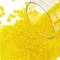 11/0 Grade A Transparent Glass Seed Beads, Round, Gold, 2x1.5mm, Hole: 0.8mm, about 3000pcs/50g