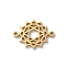 304 Stainless Steel Hollow Chakra Links, Real 18K Gold Plated and Fine Polishing, Anahata, 11.5x15x1mm, Hole: 1mm